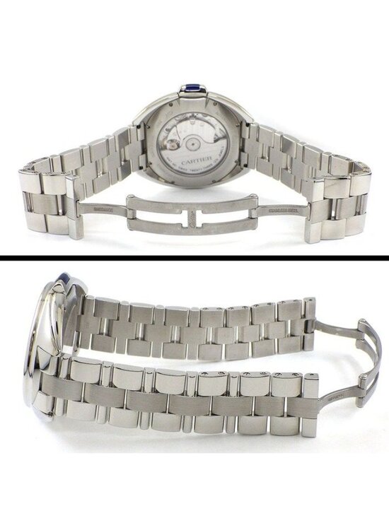 Cartier Watch Cles Silver Guilloche Dial Roman Index Date 